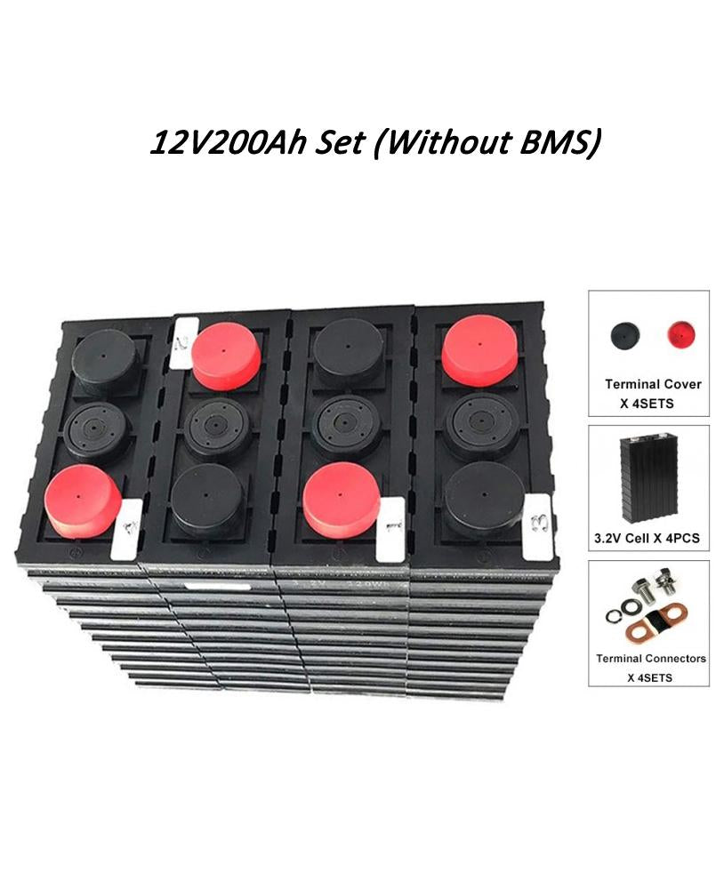 12V 2560WH LIFEPO4 SET WITH 200AH BATTERY CELLS