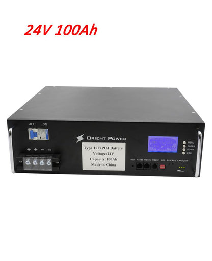 24V 100AH LIFEPO4 BATTERY PACK WITH BMS LCD DISPLAY